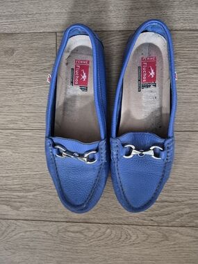 Fluchos Femme Blue Leather Driving Loafers